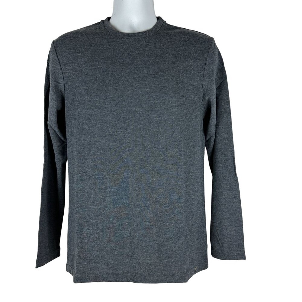 Level Ten Mens Long Sleeve Knit Shirt Size Small Gray
